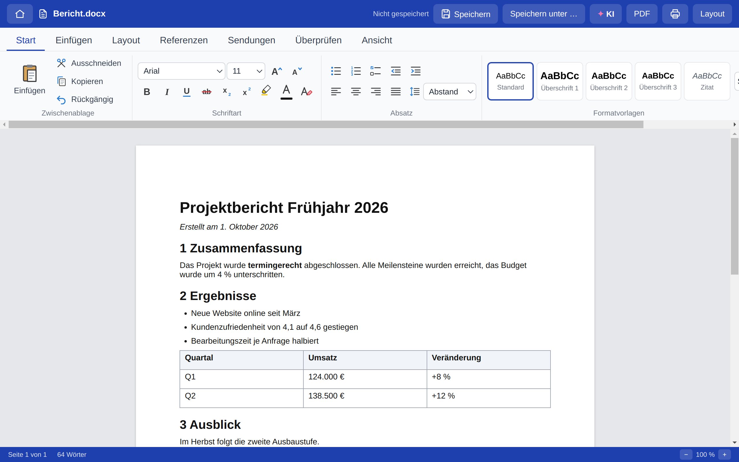 Werko Text – Bildschirmfoto